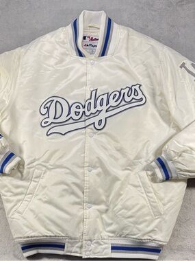 Rare Vintage 90’s Majestic Los Angeles Satin Jacket Size XL White Authentic 🔥
